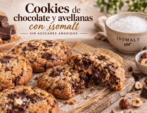 Cookies de chocolate y avellanas sin azúcares añadidos con isomalt