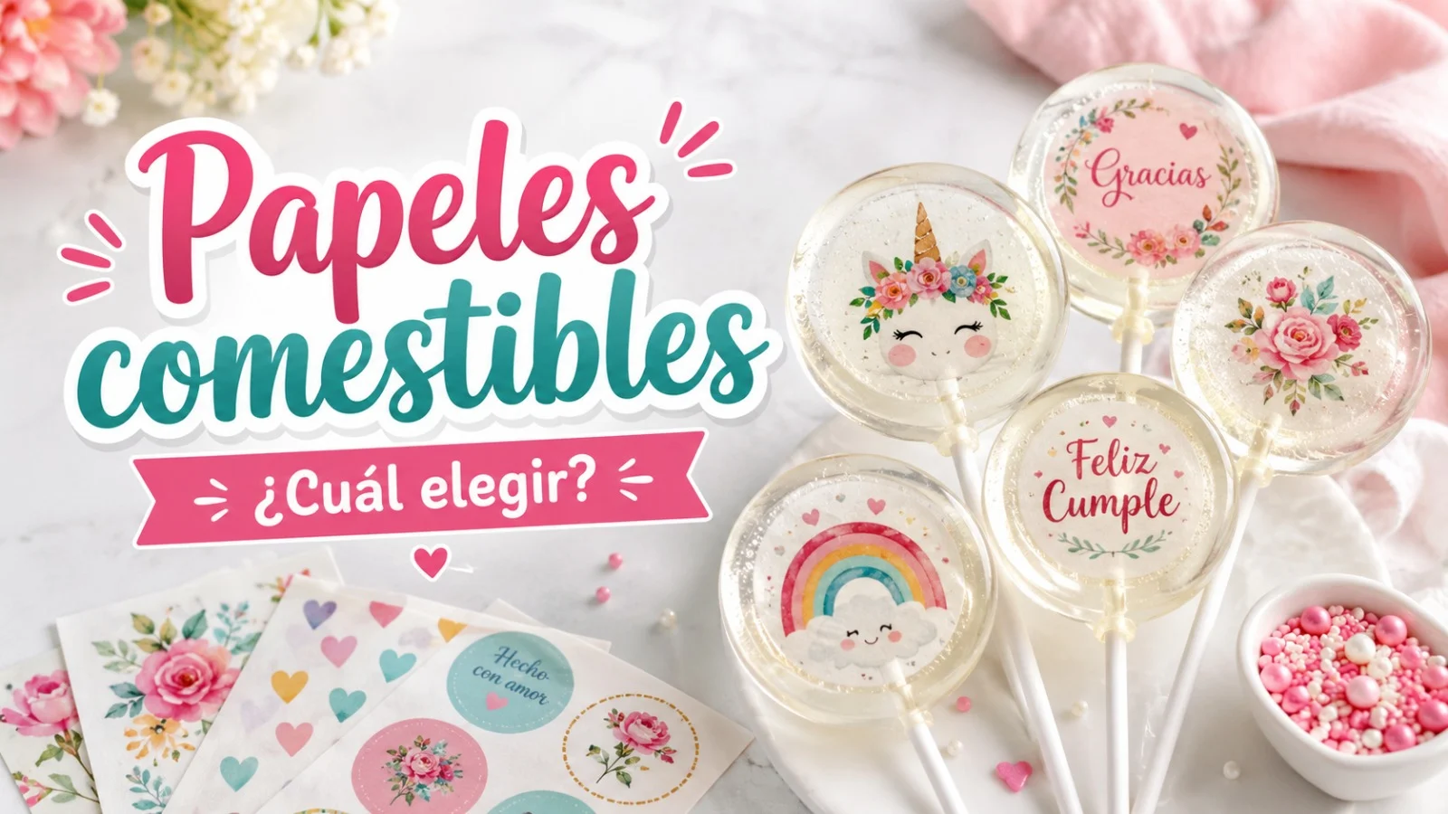 Papel de arroz, papel de oblea o papel de azúcar: ¿cuál elegir y cuál funciona mejor con isomalt?