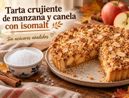 Tarta crujiente de manzana y canela con isomalt y crumble de almendra